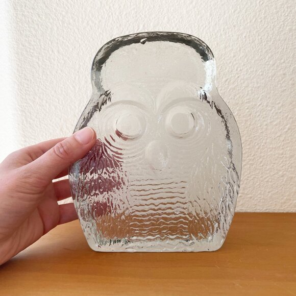 Vintage Blenko Cast Glass Owl Bookend Figurine Sculpture MCM Mid Century Modern - Picture 8 of 8